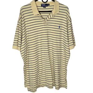 Polo Ralph Lauren Yellow with Navy Stripes Blue Polo Pony Short Sleeve 2XL